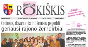 Šeštadienio "Gimtojo Rokiškio" numeris.