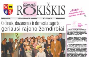 Šeštadienio "Gimtojo Rokiškio" numeris.