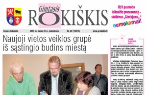 Šeštadienio "Gimtojo Rokiškio" numeris.