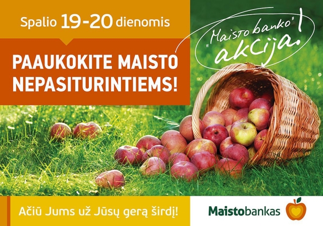 Rokiškėnai kviečiami dalyvauti tradicinėje „Maisto banko“ akcijoje.