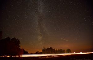 Rugsėjo viduryje rokiškėnai danguje stebėjo krintantį objektą. Virginijaus Stumbrio nuotr.