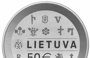 Lietuvos bankas pristatė pirmąją lietuvišką kolekcinę eurų monetą. Eltos nuotr.