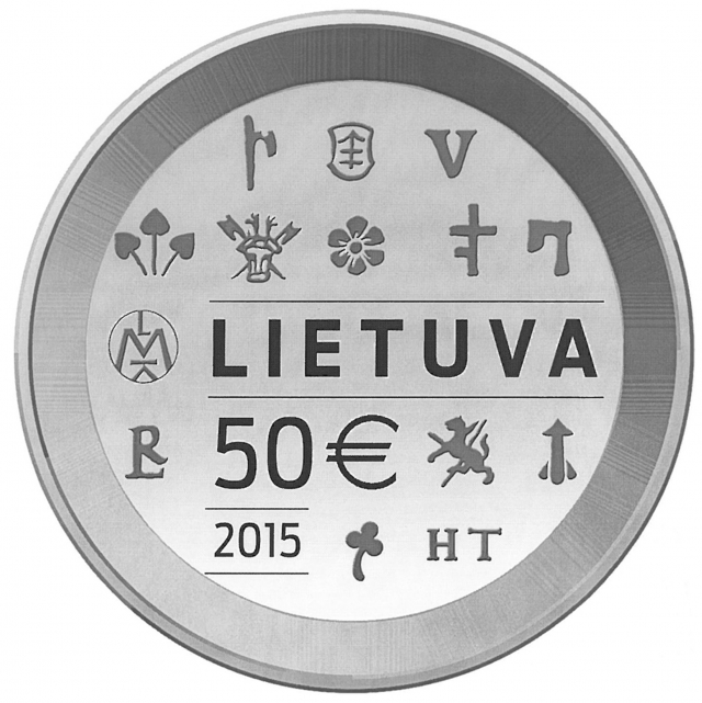 Lietuvos bankas pristatė pirmąją lietuvišką kolekcinę eurų monetą. Eltos nuotr.