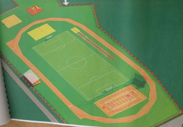 Pandėlio gimnazijos stadiono modernizavimo projektas. L.Dūdaitės nuotr. Pandėlio gimnazijos stadiono modernizavimo projektas. L.Dūdaitės nuotr.