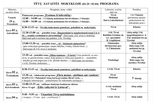 Pandėlio pradinėje mokykloje tradicinę tėvų savaitę užbaigs  Kaziuko mugė