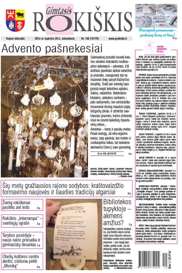 Lapkričio 29 d. laikraštis