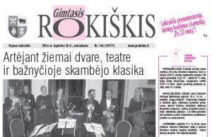 Laikraščio pirmasis puslapis.