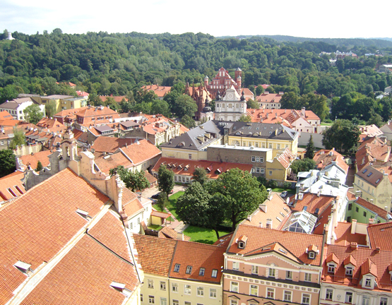 Baidarininkai Šv. Jonų bažnyčios varpinėje grožėjosi sostinės panorama. D.Zibolienės nuotr.