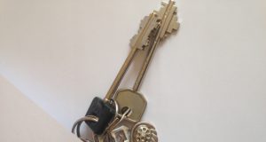 Dėl saugumo nufotografuotas tik raktų ryšulio fragmentas.