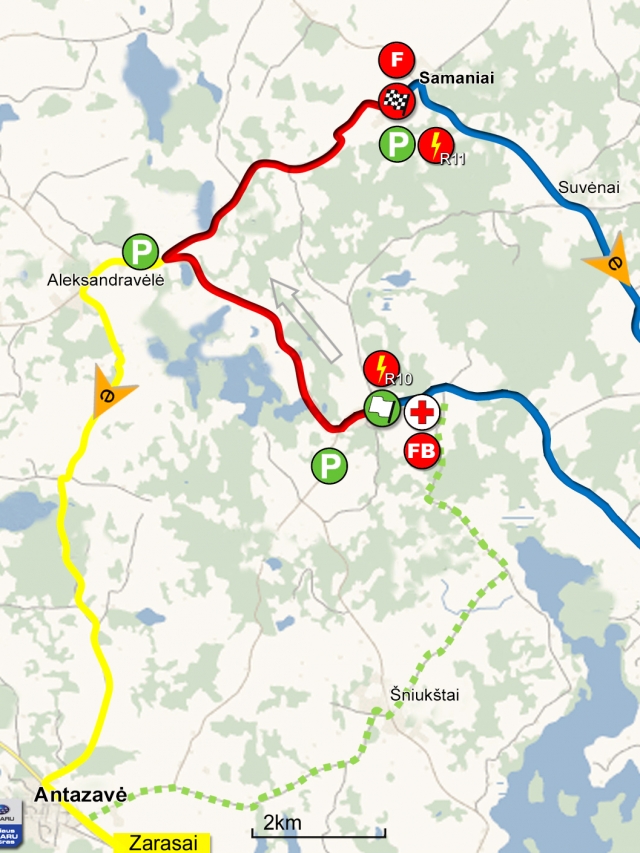 „Autoplius 300 Lakes Rally“ trasa ties Aleksandravėle kirs Rokiškio rajoną. Svetainės www.300lakesrally.lt žemėlapis.