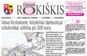 Šeštadienio "Gimtojo Rokiškio" numeris.