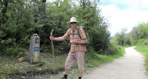 Lazda – būtinas piligrimo atributas.Šablinskų šeimos archyvo nuotr.