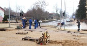 Kauno ir Laisvės gatvių sankryža - pirmoji tokia mūsų rajone. D.Zibolienės nuotr.