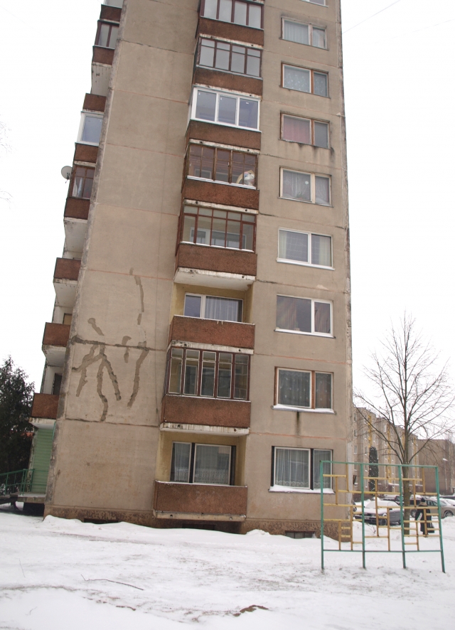 Iš šio namo aštuntojo aukšto balkono iššoko moteris. L.Dūdaitės nuotr.