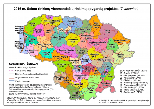 2016 m. Seimo rinkimų vienmandačių rinkimų apygardų projektas (7 variantas).