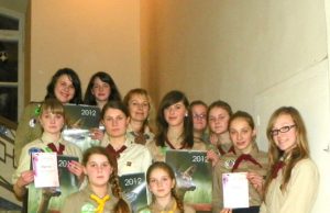 Kamajų Antano Strazdo gimnazijos skautės sėkmingai pasirodė skautų dainų konkurse „Gražių dainelių daug girdėjau“. D.Baltakytės nuotr.