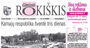 Skaitykite antradienio "Gimtąjį Rokiškį“