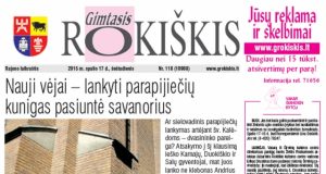 Šeštadienio "Gimtojo Rokiškio" numeris.