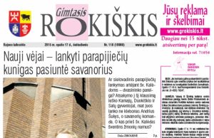 Šeštadienio "Gimtojo Rokiškio" numeris.