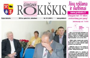 Šeštadienio "Gimtojo Rokiškio" numeris.