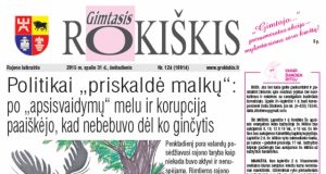Šeštadienio "Gimtojo Rokiškio" numeris.