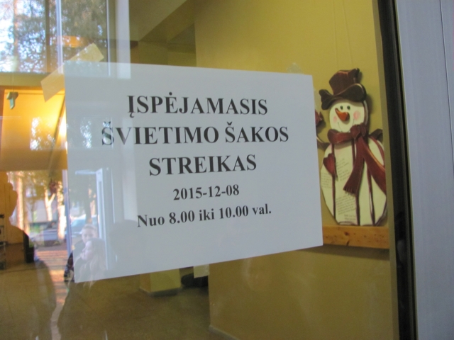 Streikavo 12 proc. Lietuvos pedagogų