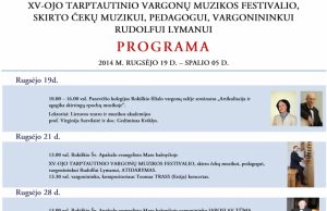 Vargonų festivalio programa Vargonų festivalio programa