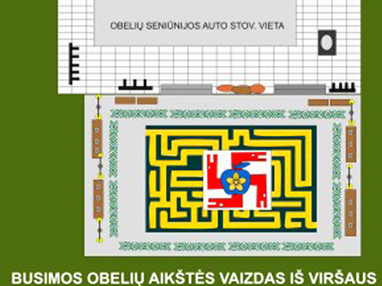 Obelių aikštės eskizas.