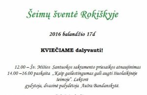 Rokiškio parapijoje – šeimos šventė Rokiškio parapijoje – šeimos šventė