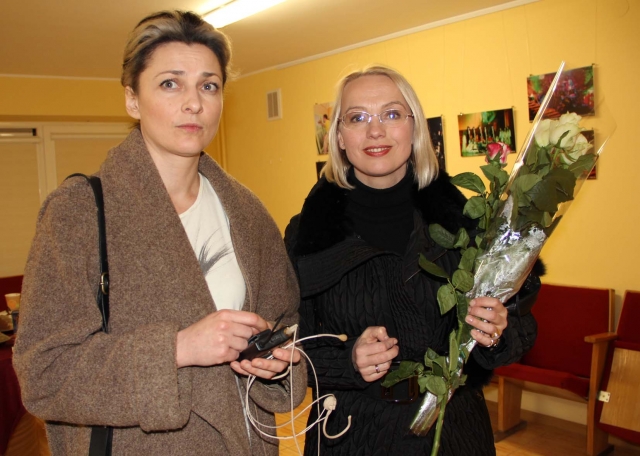 Po spektaklio aktorės Rimantė Valiukaitė (kairėje) ir Dalia Michelevičiūtė sakė