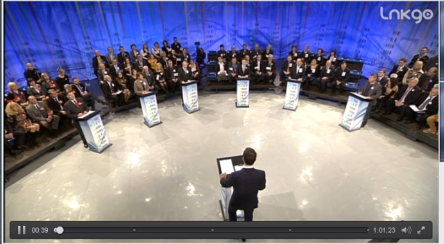 Debatų akimirka.