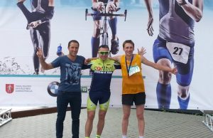 Antrą kartą „Trakų triatlone“ dalyvavę rokiškėnai (iš kairės) T. Stakėnas
