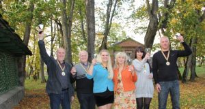 Baidarių varžybų Mero taurės laimėtojai R.Kiaulėnas (iš kairės)