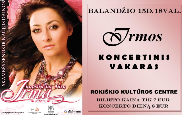 Rokiškyje koncertuos Irma Jurgelevičiūtė