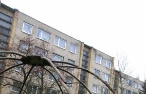 Jaunystės gatvės aikštelėje stovi gerokai aplūžusi laipynė. L.Dūdaitės nuotr.