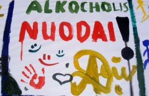 Vaikai piešinyje įprasmino savo požiūrį į alkoholį.