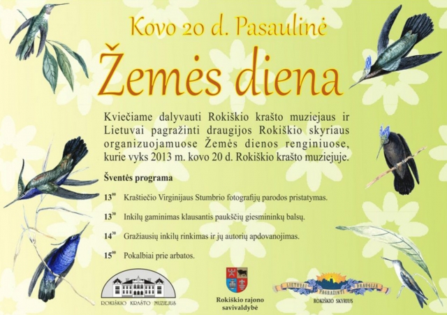 Kvietimas į Žemės dienos renginius.