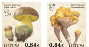 Pašto ženklų serijoje „Lietuvos raudonoji knyga" – reti grybai